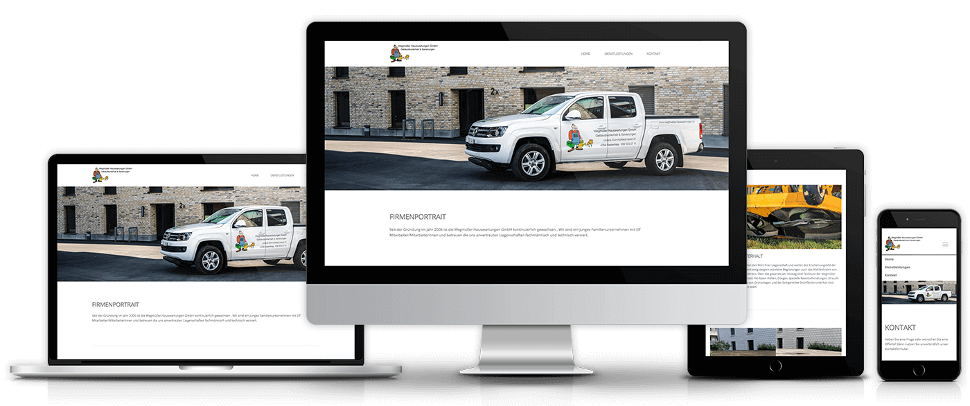 Webseite Wegmüller Hauswartungen GmbH