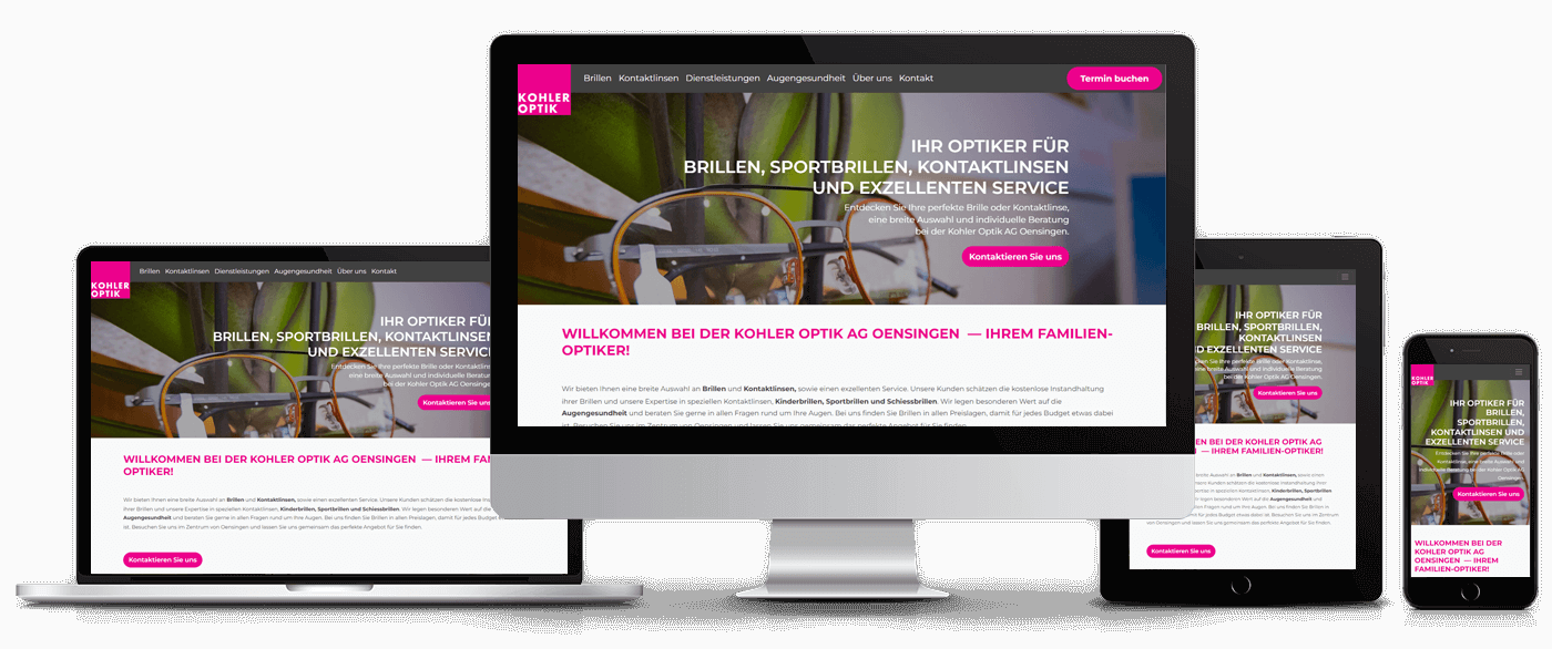 Webseite Kohler Optik AG Oensingen